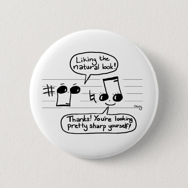 Musikalisk skämttecknad knapp (Framsida)