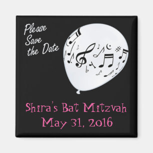 Musikalisk spara daterapuben eller bat mitzvah magnet