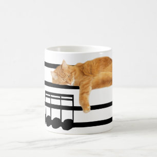Musikalisk tabbykattunge kaffemugg