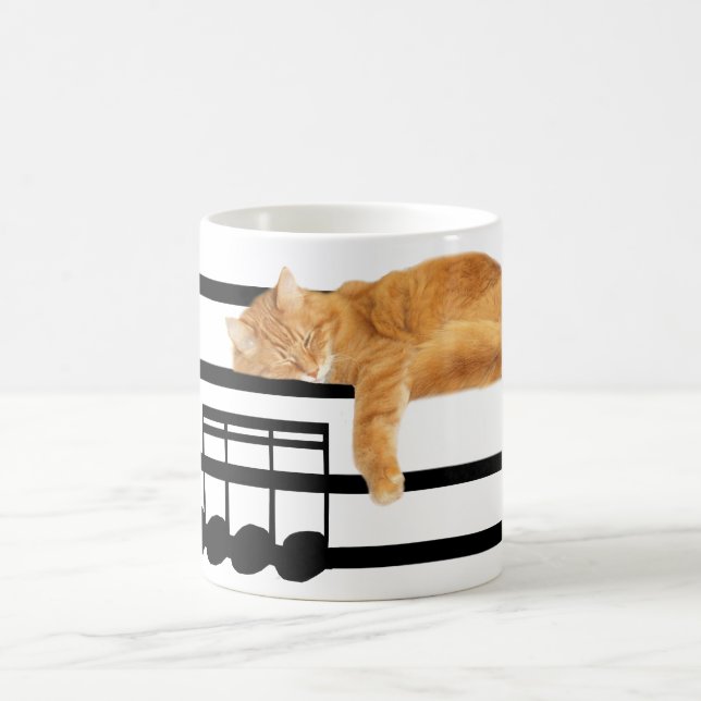 Musikalisk tabbykattunge kaffemugg (Center)