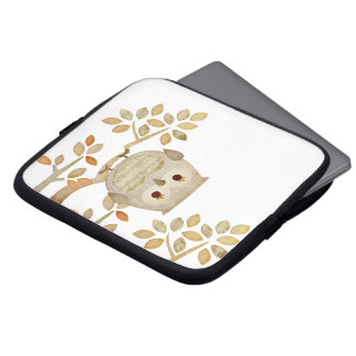 Musikalisk trädugglaelektronik hänger lös laptop fodral