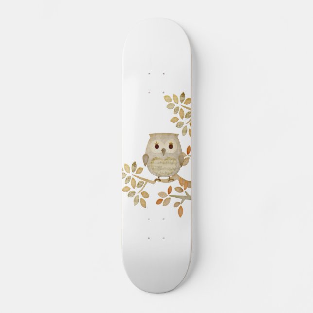 Musikalisk trädugglaSkateboard Old School Skateboard Bräda 21,6 Cm (Framsida)