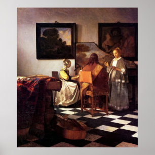 Musikalisk Trio av Johannes Vermeer Poster