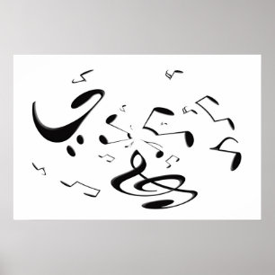 Musikalisk virvelaffisch poster