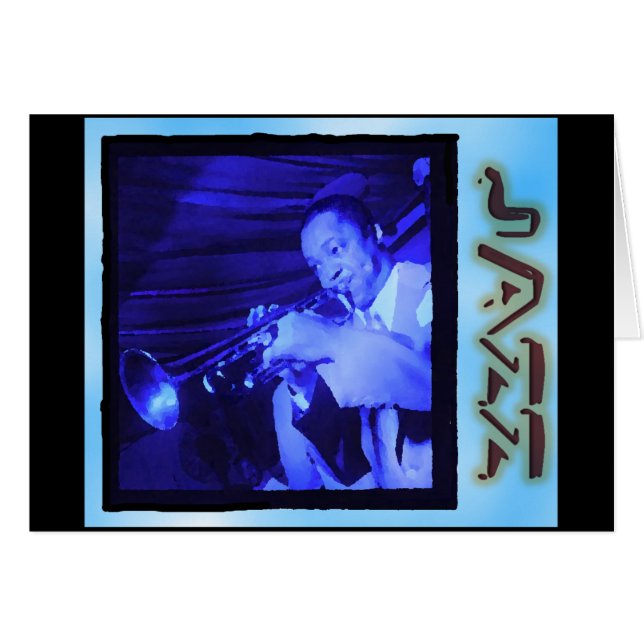 Musikaliska Interludes: VintageJazz Hälsningskort (Framsidan Horizontal)