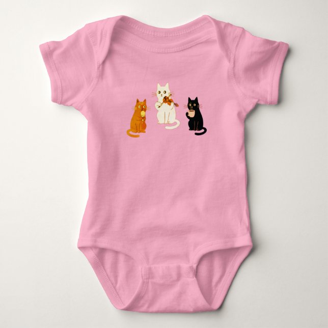 Musikaliska katter  t shirt (Framsida)