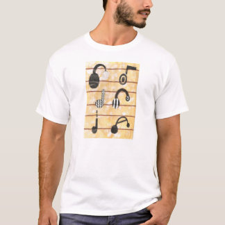 Musikaliska manar för Headphone T-tröja T-shirt