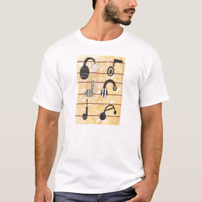 Musikaliska manar för Headphone T-tröja Tee (Framsida)
