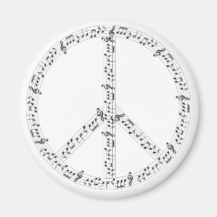 Musikaliska Noter Fredstecken Hippie Magnet