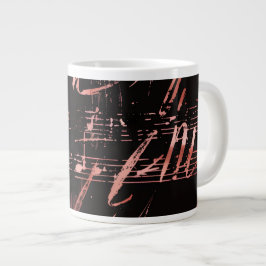 Musikaliska Noter i Rose Guld Jumbo Keramisk Latte Mugg