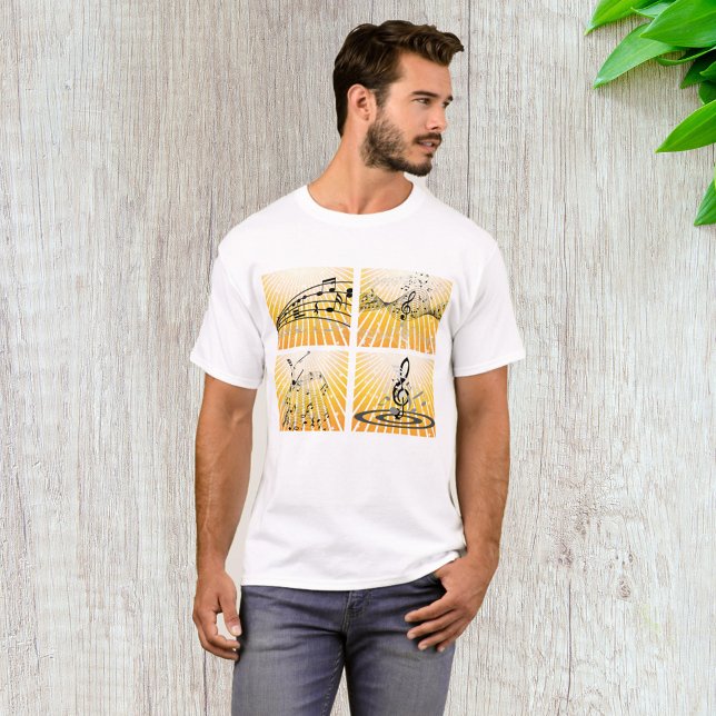 Musikaliska Noter Spricker Abstrakt T Shirt (Skapare uppladdad)