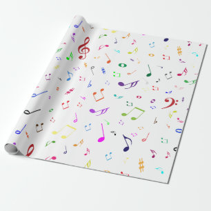 Musikaliska symboler i regnbågefärger presentpapper