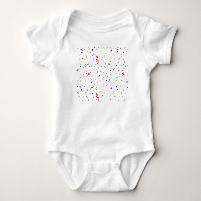 Musikaliska symboler i regnbågefärger tee shirt (Framsida)