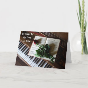 Musikaliska Valentin-Piano nycklar och steg Helgkort
