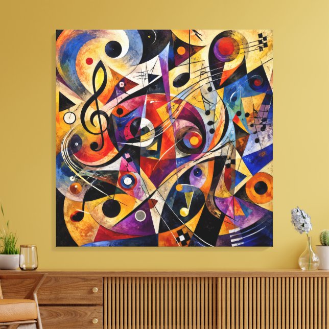 Musikaliskt Abstrakt Konst Kandinsky Stil  Canvastryck (Insitu (Vardagsrum))