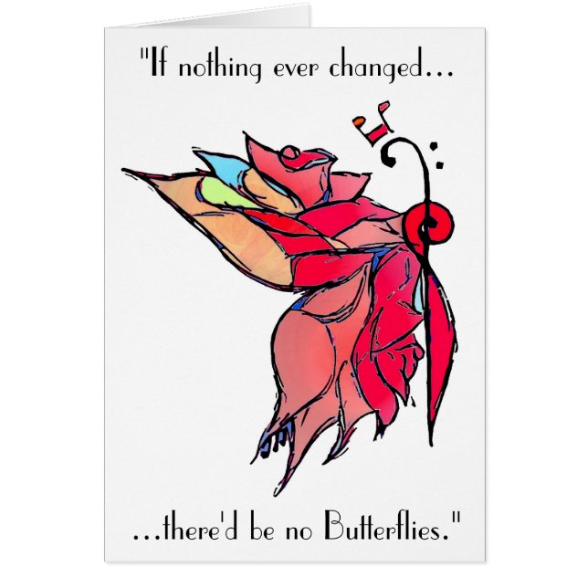 Musikaliskt fjärilskort hälsningskort (Framsidan)