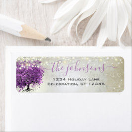 Musikaliskt hjärtbladigt trädplommon returadresset returadress etikett