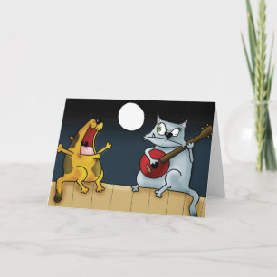 Musikaliskt kattmusikband kort