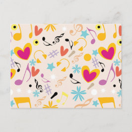 Musikaliskt Mönster i Abstrakt Vykort