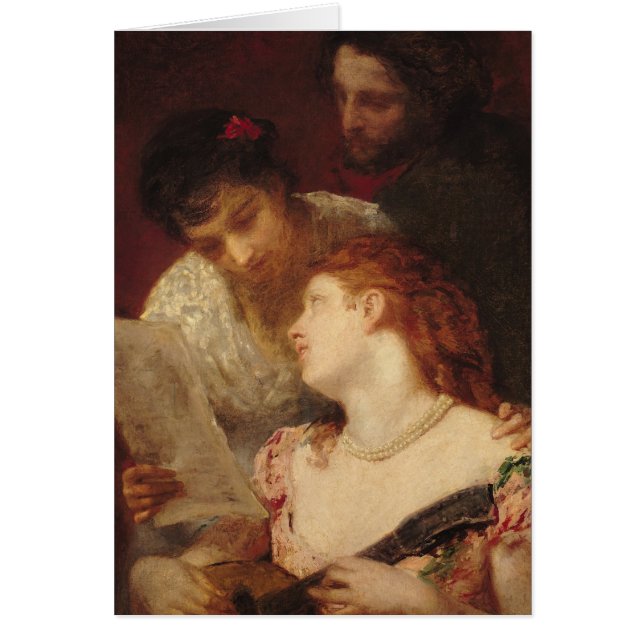 Musikaliskt party, 1874 hälsningskort (Framsidan)