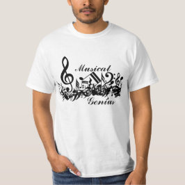Musikaliskt snille blandad ihop musik noter t shirt