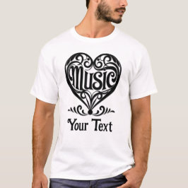Musikälskare Elegant Rullad Hjärtformad Personlig T Shirt