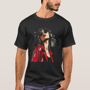 Musikälskare Hörlurar Tjej Modedesign T Shirt