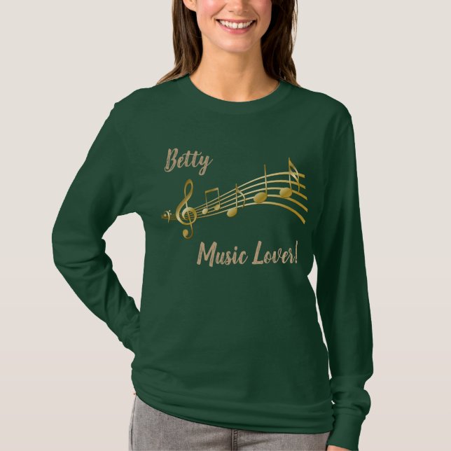 "Musikälskare!" Långärmad T-Shirt (Framsida)