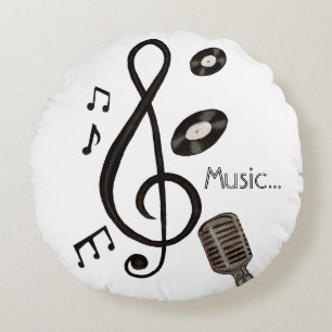 Musikälskare Rund Kudde