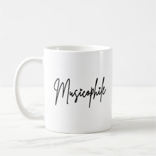 Musikälskare Typo med kärlekshjärta svart text Kaffemugg