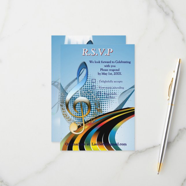 Musikälskares Firande Teman OSA Kort (Fram/Back In Situ)