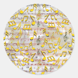 Musikälskares Firande Teman Runt Klistermärke