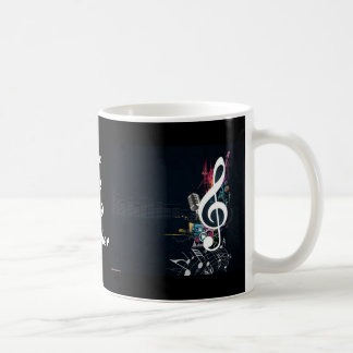 Musikalskrevan noterar abstrakt kaffemugg