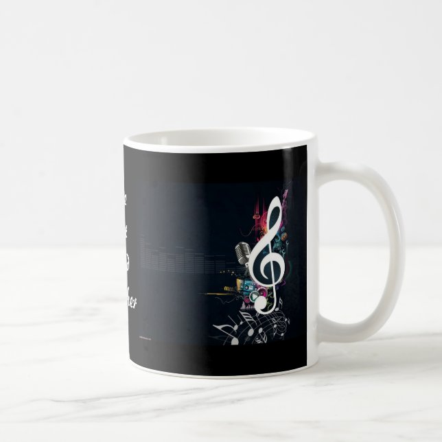 Musikalskrevan noterar abstrakt kaffemugg (Höger)