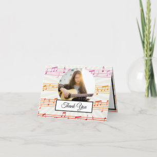 Musikanteckning Färgämnet Mönster Theme Musician P Tack Kort