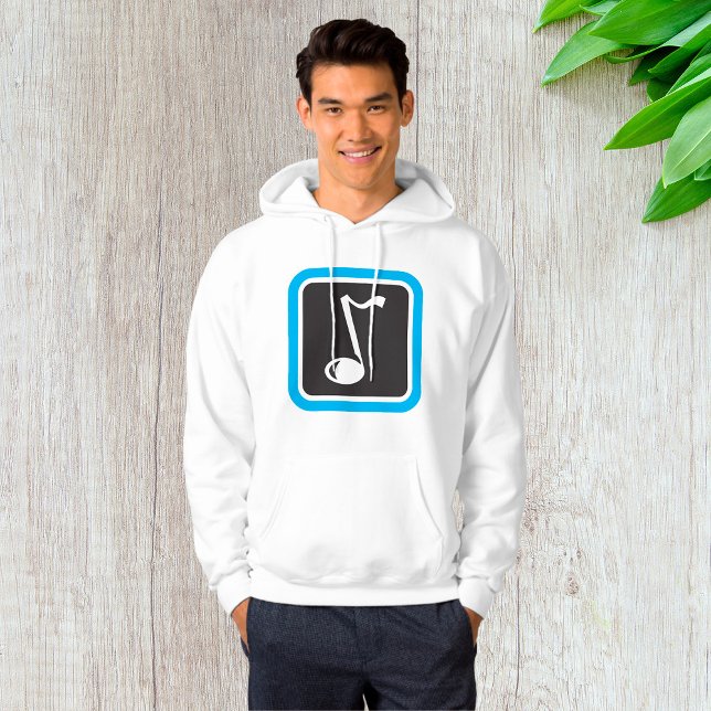 Musikanteckning fet, minimalistisk musiksymbol hoodie (Skapare uppladdad)
