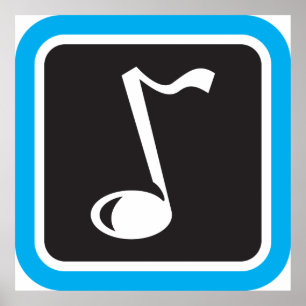 Musikanteckning fet, minimalistisk musiksymbol poster