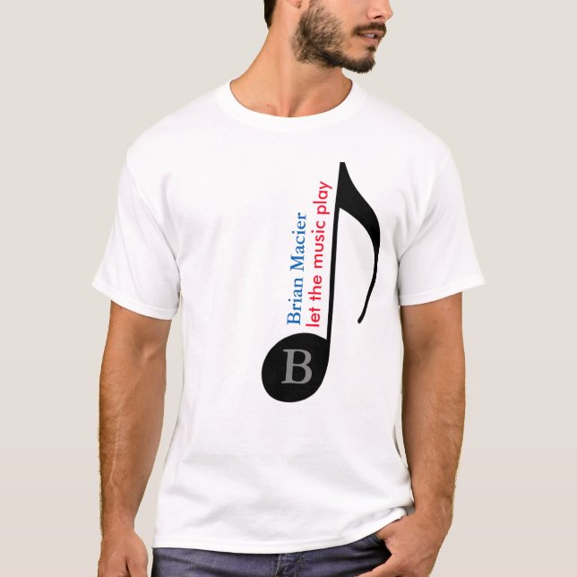 Musikanteckning för personlig/anpassningsbar t shirt (Framsida)