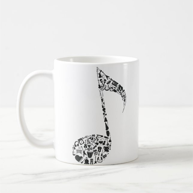 Musikanteckning för sångare kaffemugg (Vänster)