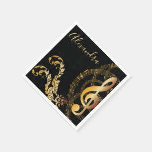 Musikanteckning - lyxdesign pappersservett