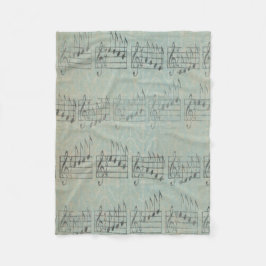 musikanteckning Mönster Music Theme Fleece Blanket