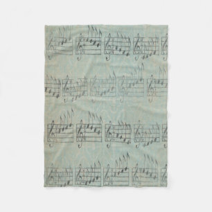 musikanteckning Mönster Music Theme Fleece Blanket