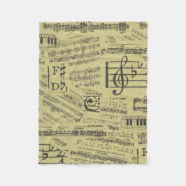 musikanteckning Mönster Music Theme Fleece Blanket