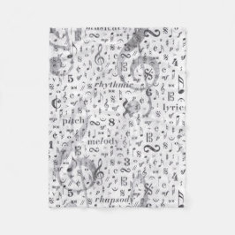 musikanteckning Mönster Music Theme Fleece Blanket