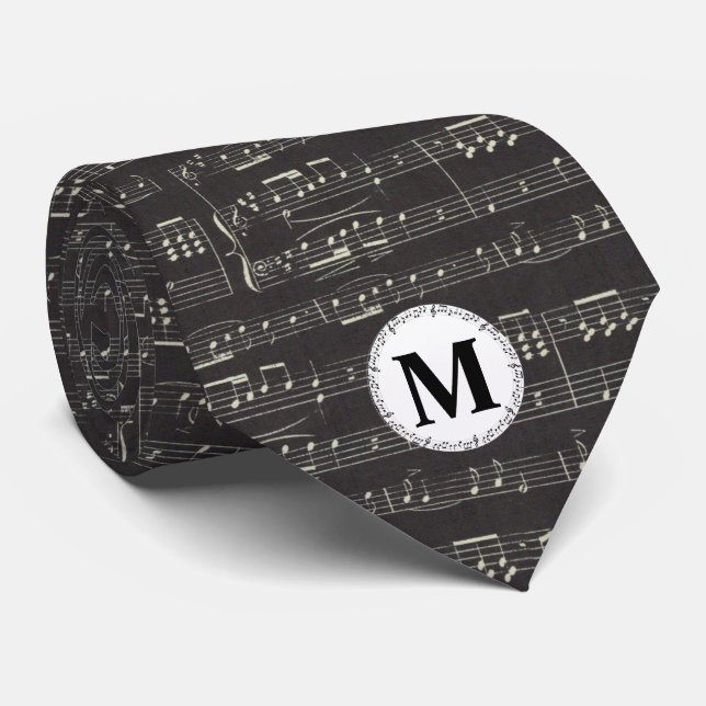 musikanteckning Mönster Music Theme Musician Monog Slips (Rullad)