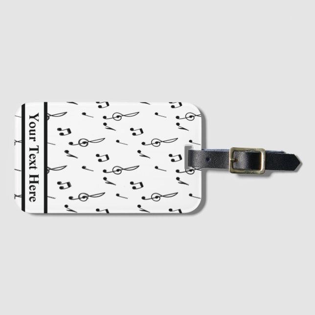 musikanteckning Mönster Music Theme Treble Clef Bagagebricka (Framsida horisontal)