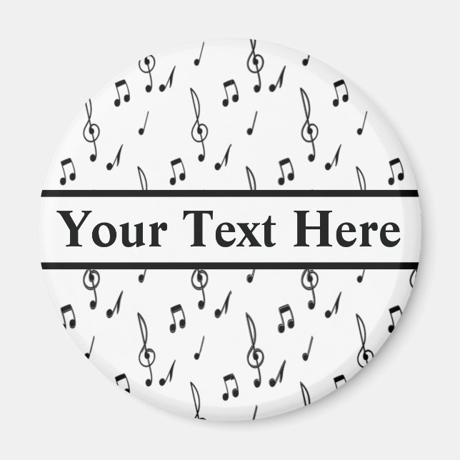 musikanteckning Mönster Music Theme Treble Clef Magnet (Framsidan)