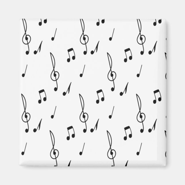 musikanteckning Mönster Music Theme Treble Clef Magnet (Framsidan)