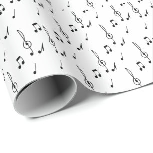 musikanteckning Mönster Music Theme Treble Clef Presentpapper