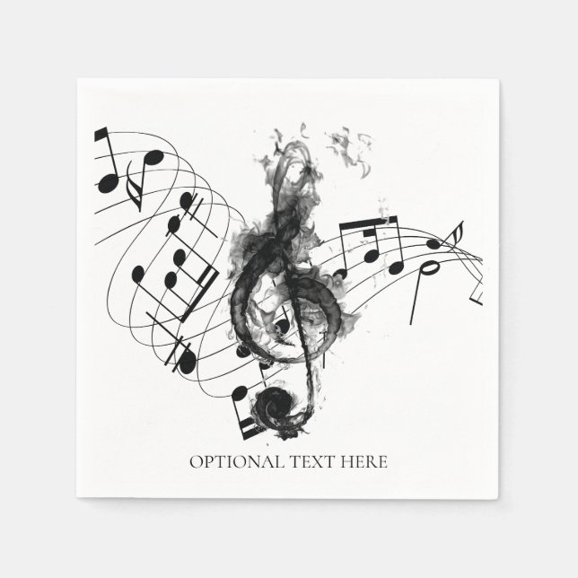Musikanteckning: svartvit Personlig Pappersservett (Framsidan)
